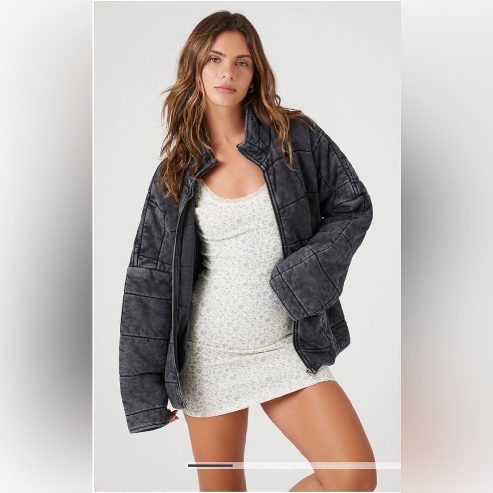 Forever 21 Quilted Zip-Up Jacket